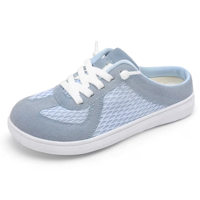 Mules for Women Wide Slip-on Shoes Comfortable Backless Walking Shoes with Removable Sole Blue
