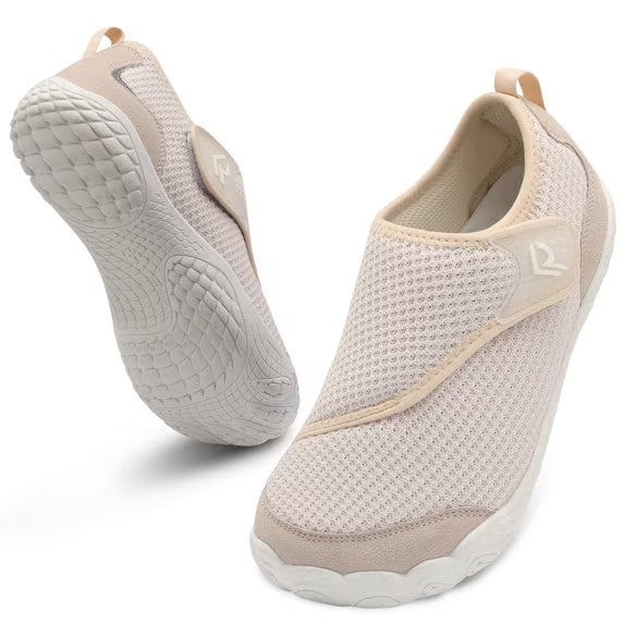 Women Men Shoes Wide Slip On Walking Shoes Diabetic Friendly Apricot