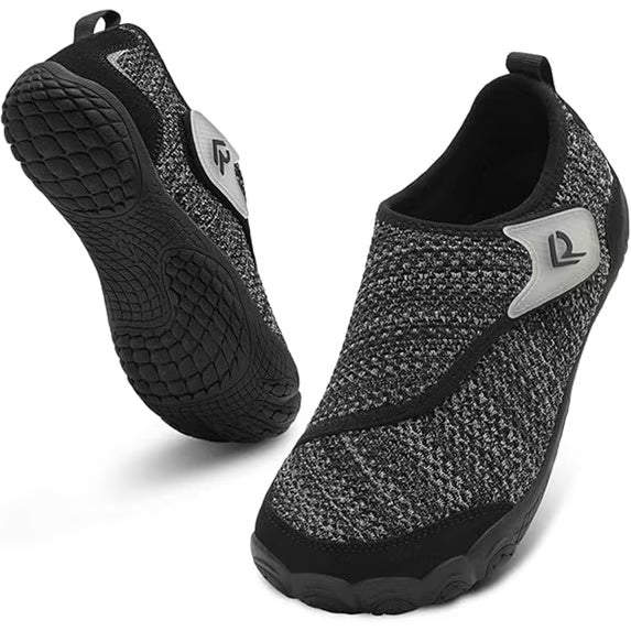 Women Men Shoes Wide Slip On Walking Shoes Diabetic Friendly Black Gray