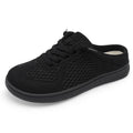 Mules for Women Wide Slip-on Shoes Comfortable Backless Walking Shoes with Removable Sole Black