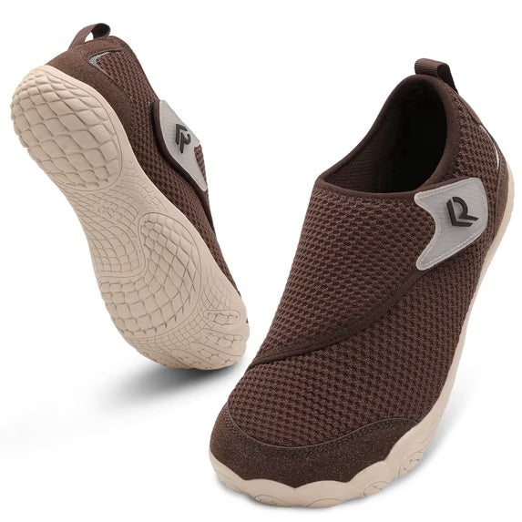Women Men Shoes Wide Slip On Walking Shoes Diabetic Friendly Dark Brown