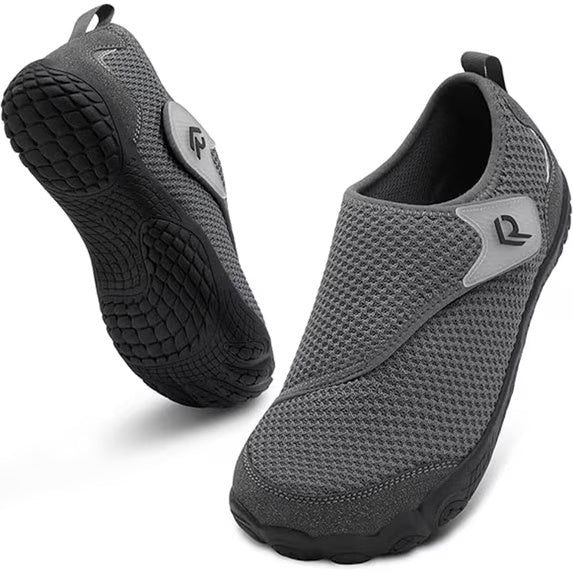 Women Men Shoes Wide Slip On Walking Shoes Diabetic Friendly Dark Gray