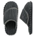 Leisfit Women's Corduroy Adjustable Memory Foam Slippers Slides Dark Grey