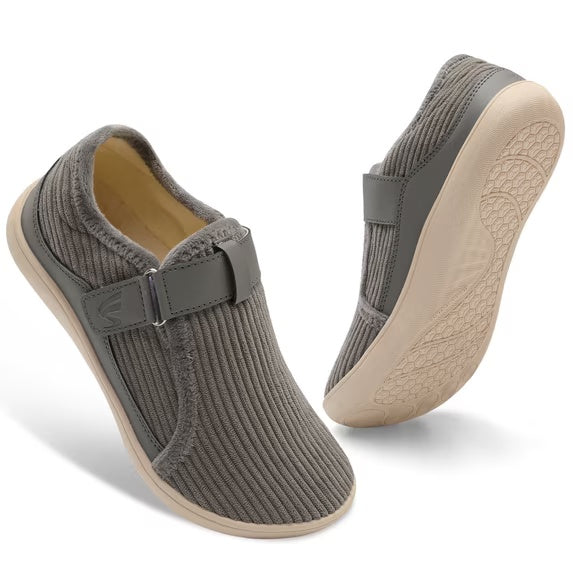 Women Shoes Wide Width Walking Shoes Adjustable Non-Slip Casual Shoes Grey