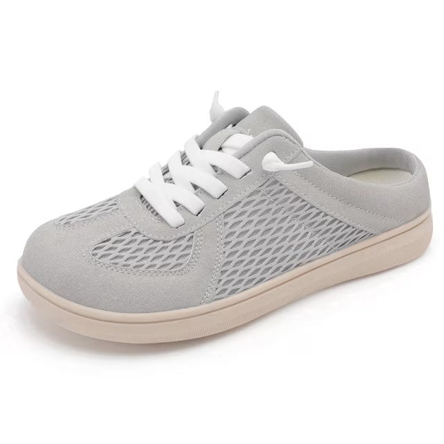 Mules for Women Wide Slip-on Shoes Comfortable Backless Walking Shoes with Removable Sole Apricot