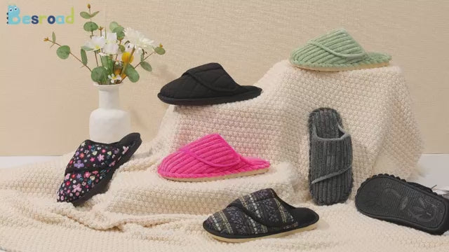 Leisfit Women Memory Foam  House Slippers Colorful