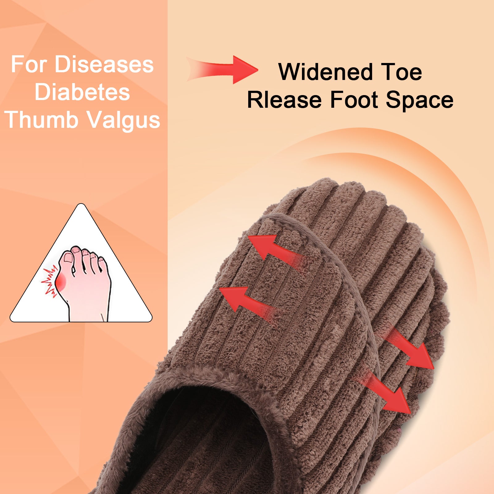 Leisfit Women Memory Foam  House Slippers Brown