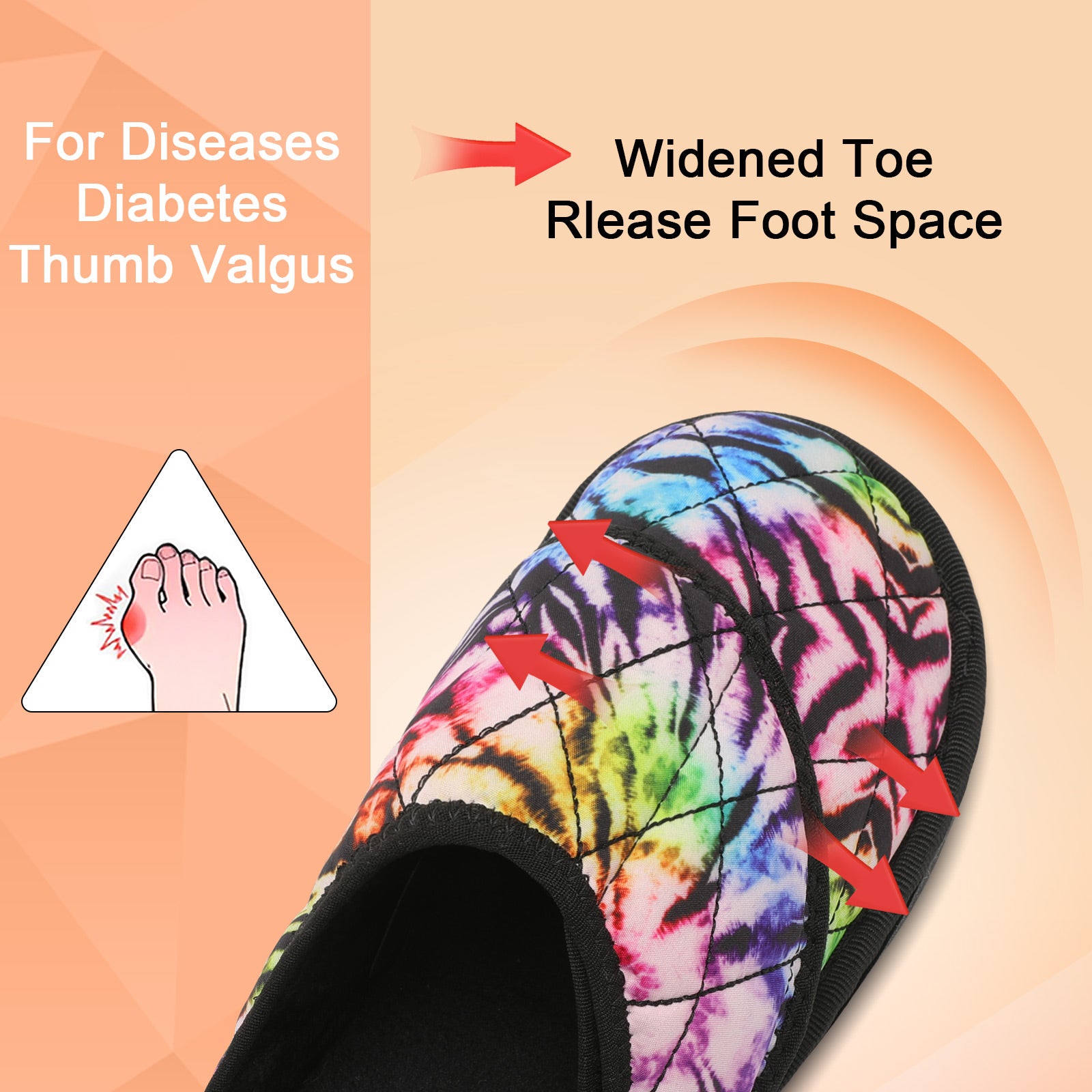 Leisfit Women Memory Foam  House Slippers Colorful