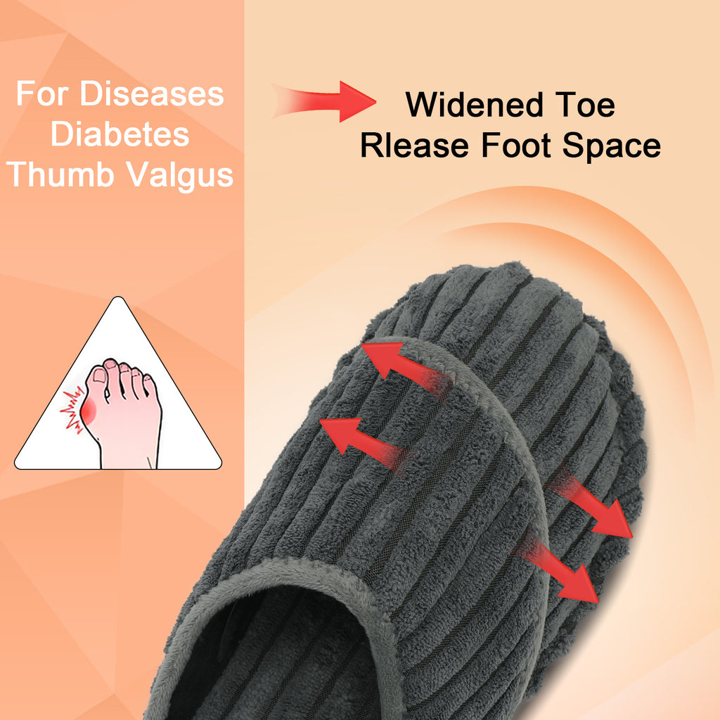 Leisfit Women Memory Foam  House Slippers Dark Grey