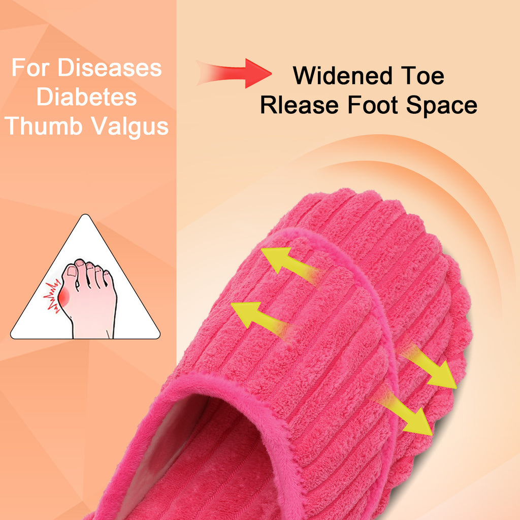 Leisfit Women Memory Foam  House Slippers Rose Pink