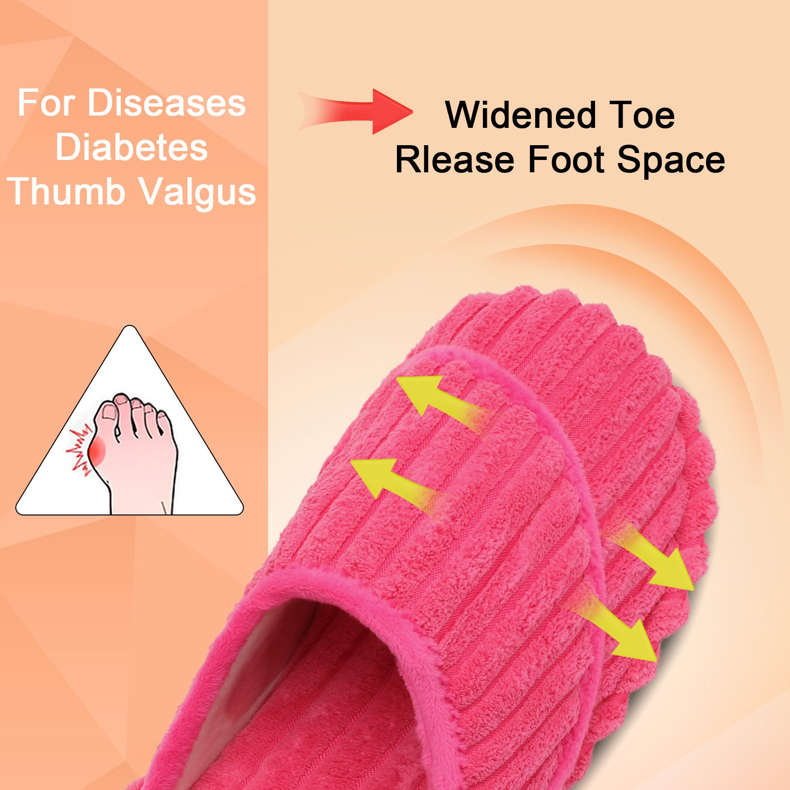 Leisfit Women Memory Foam  House Slippers Rose Pink