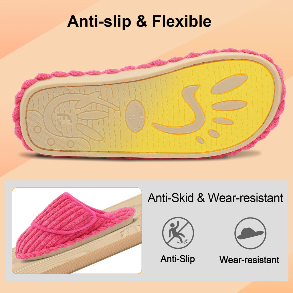 Leisfit Women Memory Foam  House Slippers Rose Pink